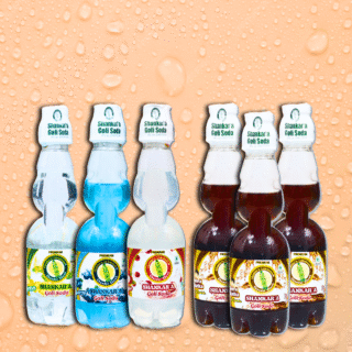 Shankar'a Goli Soda Assorted Pack of 6 (Lemon 1, Jeera Chatka 3, Lychee 1, Blueberry 1)
